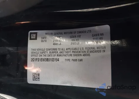 2011 Chevrolet Camaro 1Ss z USA, uszkodzony, nr VIN 2G1FS1EW3B9103194